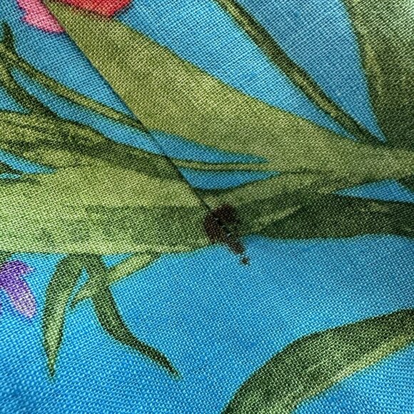 Talbots Womens Floral Capri Pants Size 14 Blue Pink Linen Blend Lightweight XL - Picture 9 of 12